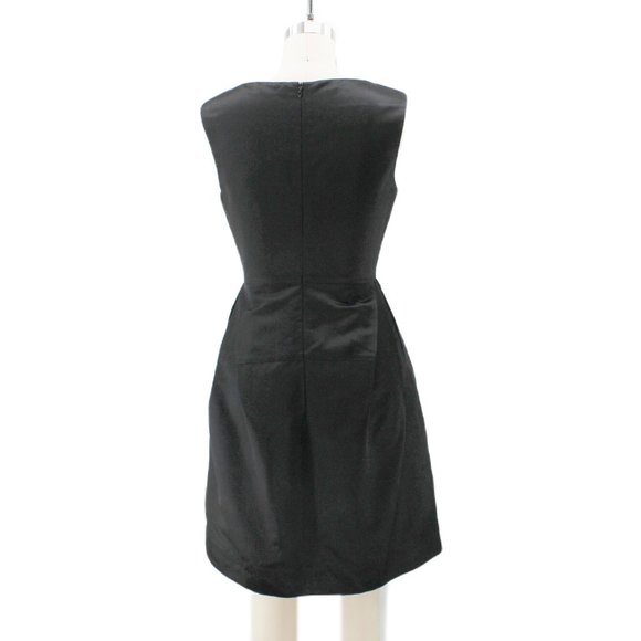 Gary Graham Black Silk Asymmetric Dress Sleeveless Draped Front Bell Skirt 2/S - Picture 5 of 15